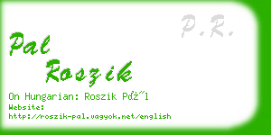 pal roszik business card